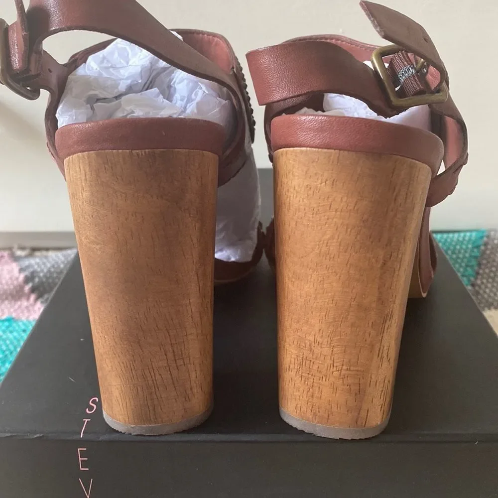 Steven by Steve Madden Carsenn Cognac Studded Leather Heels - Picture 2 of 15